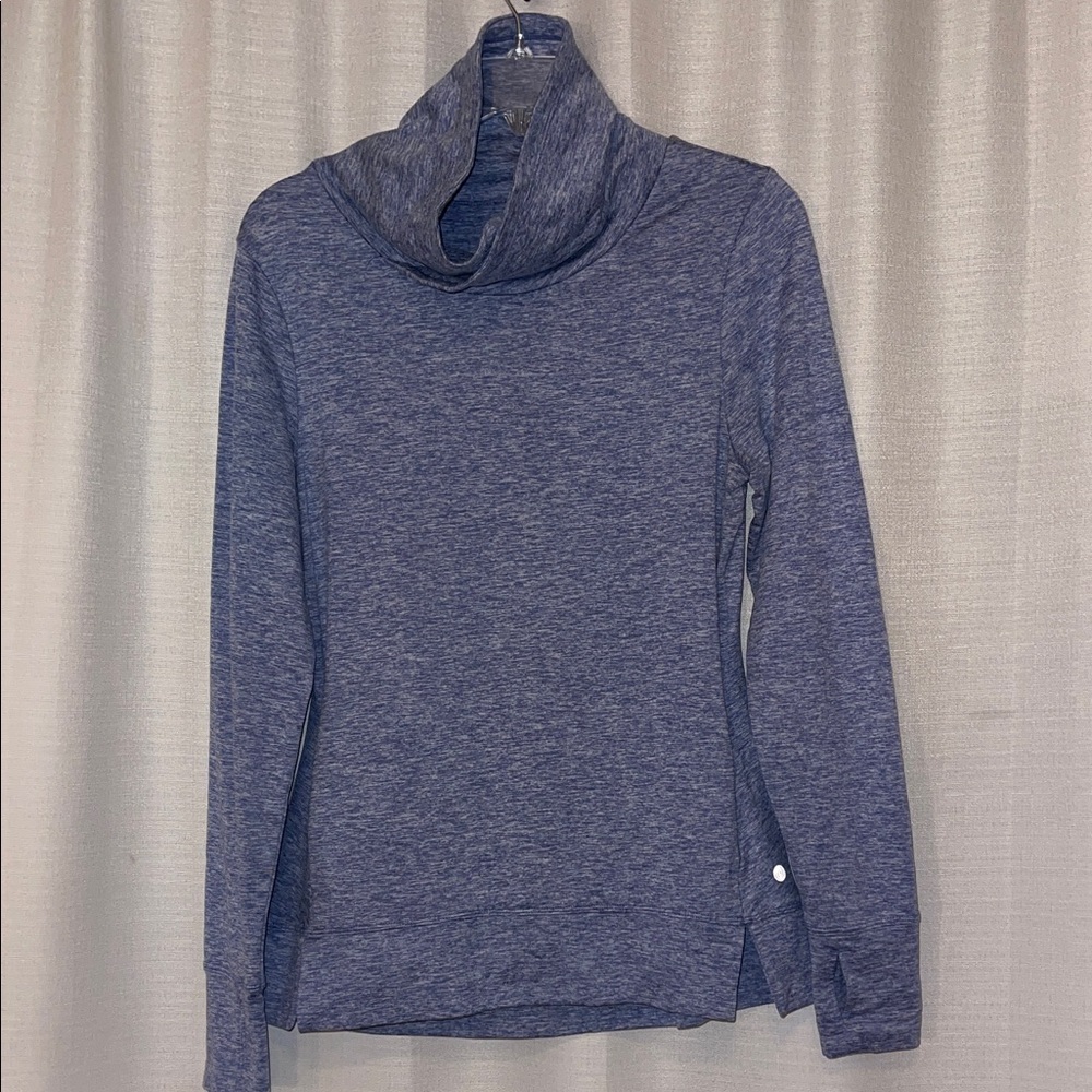 Women's Blue Cowl Neck Sweatshirt